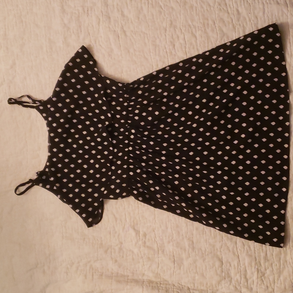 Elle A-Line Black and white dot dress